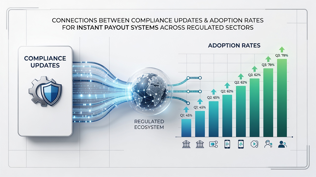 Illustration of poker network operators reviewing compliance documents alongside payout system dashboards