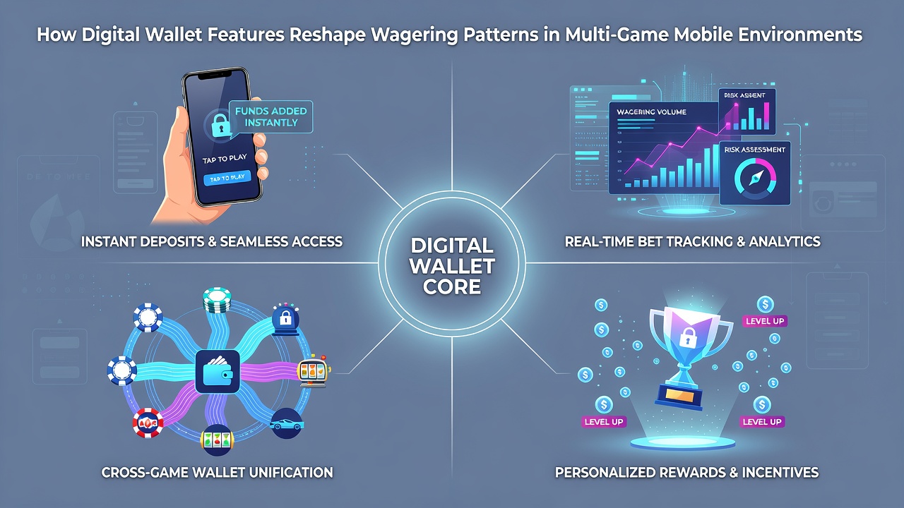 Graph depicting changes in wagering frequency and game variety after digital wallet adoption in mobile environments