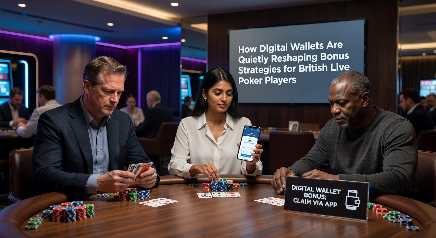 Live poker interface displaying wallet bonus activation and transaction history on a laptop screen