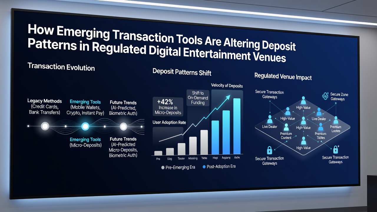 Analytics dashboard displaying deposit pattern shifts across different transaction tools in digital venues