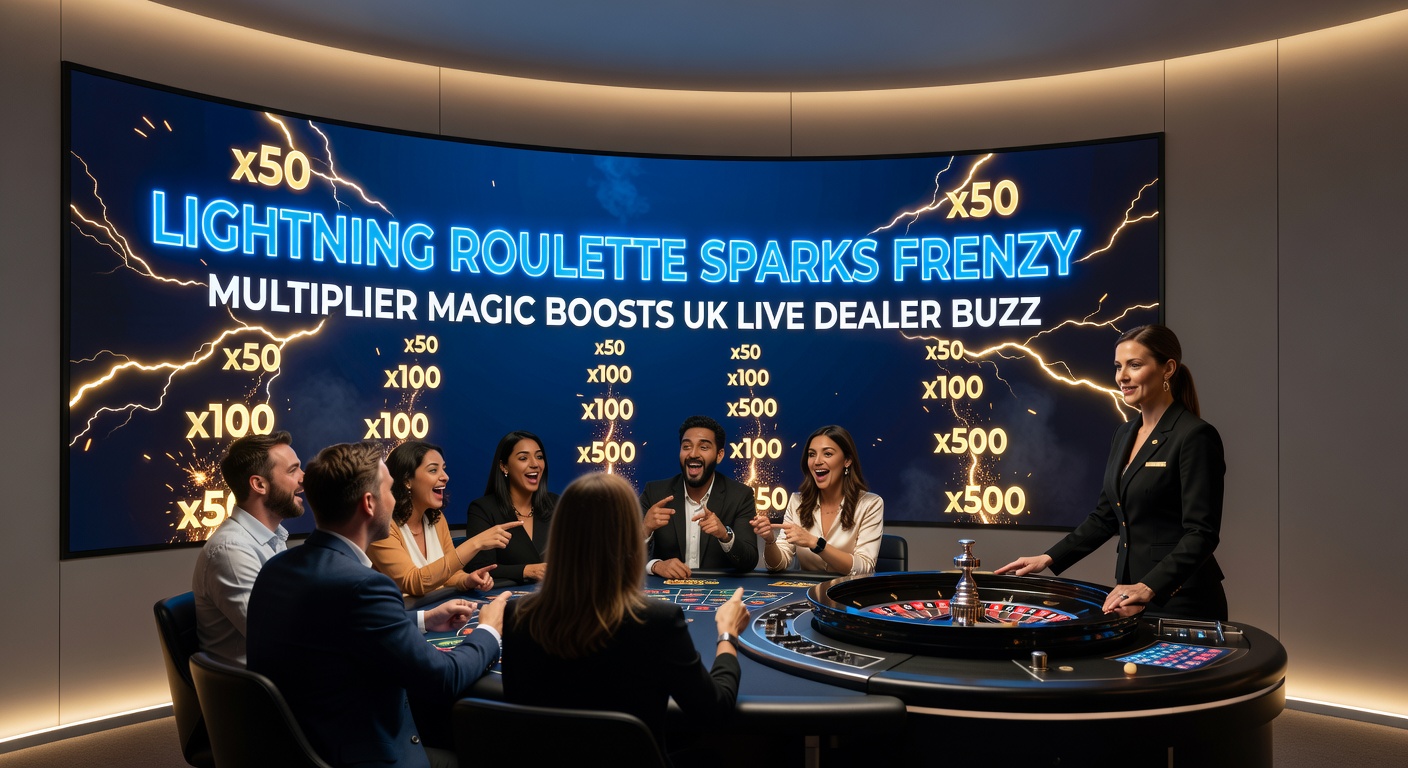 Close-up of Lightning Roulette table showing massive 500x multiplier payout on a glowing number, with excited dealer reaction
