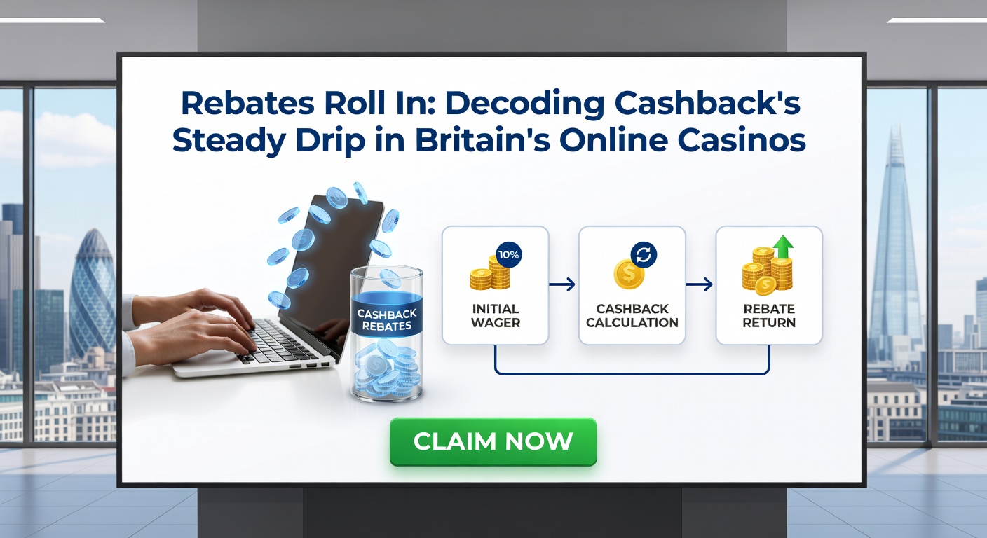Infographic depicting a timeline of cashback rebate growth in UK online casinos, with upward arrows showing percentage increases and icons of coins dripping into player wallets from 2020 to 2026
