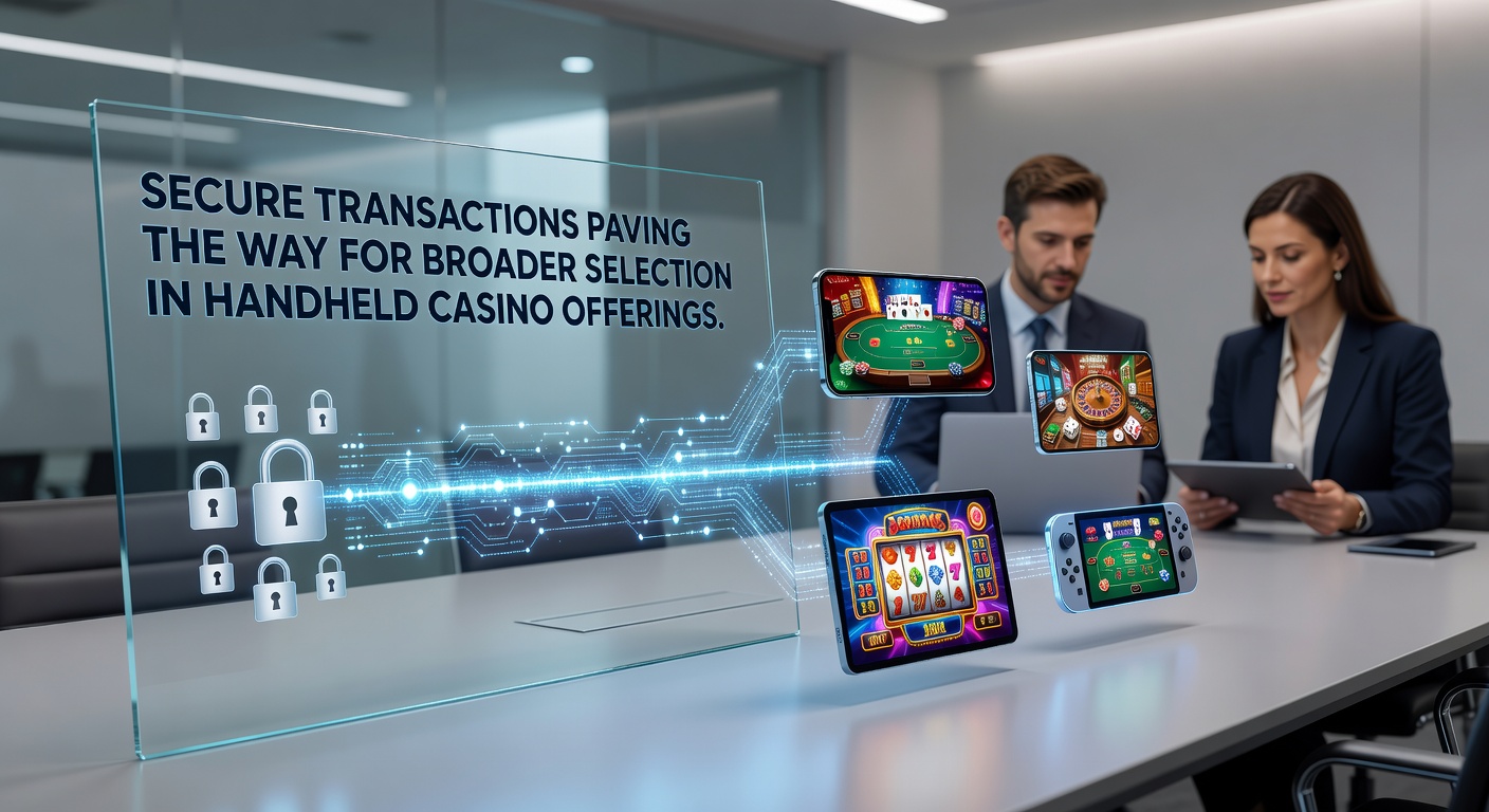 Diverse selection of mobile casino games displayed on tablets and smartphones with secure checkout icons